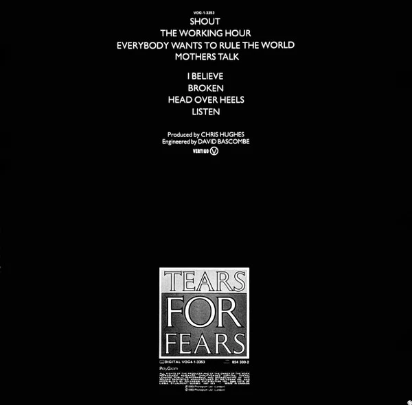 Tears For Fears / Songs From The Big Chair - LP, Album (VG+/VG+) - Image 2