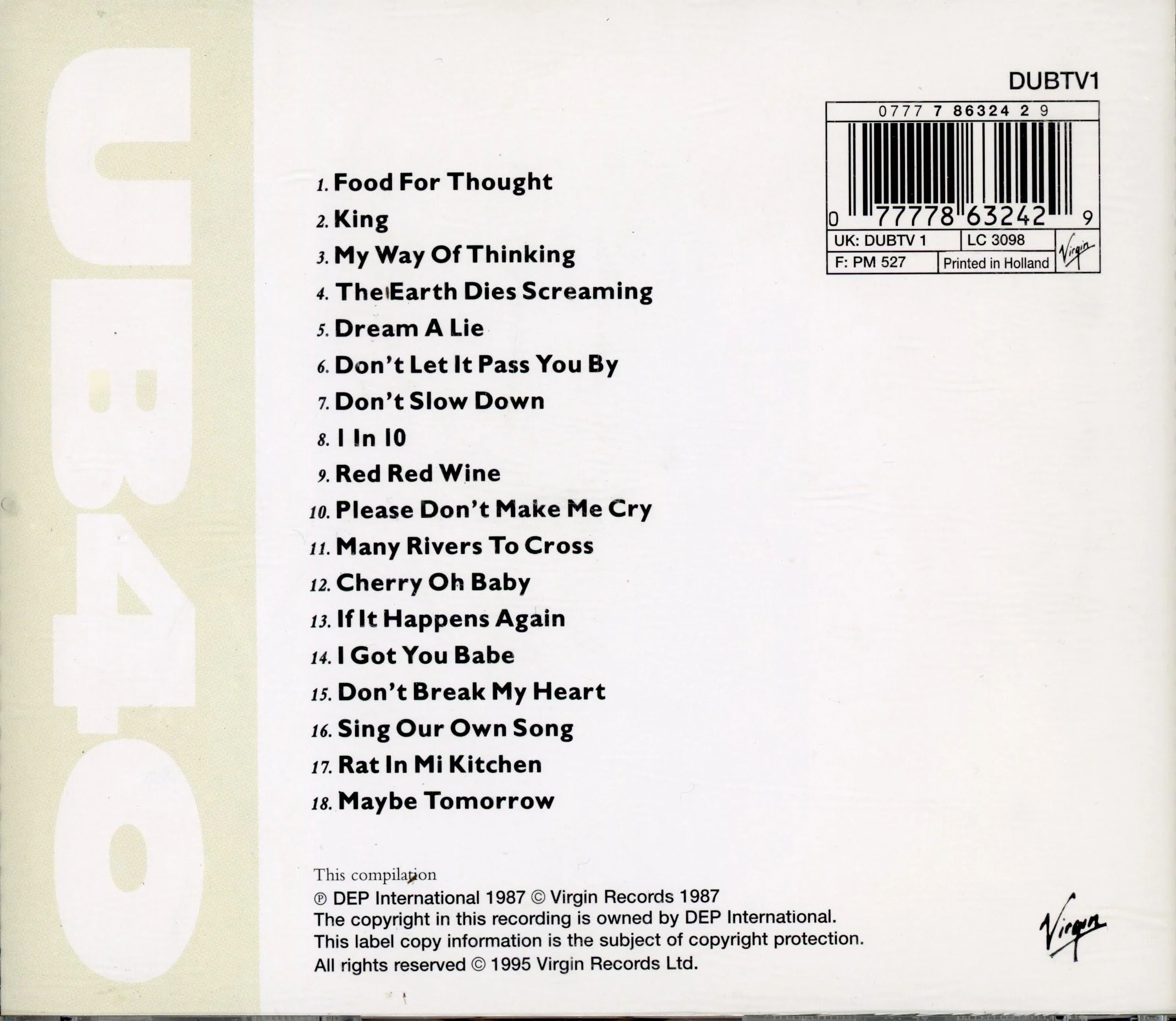 The Best Of UB40 Volume One - Image 2