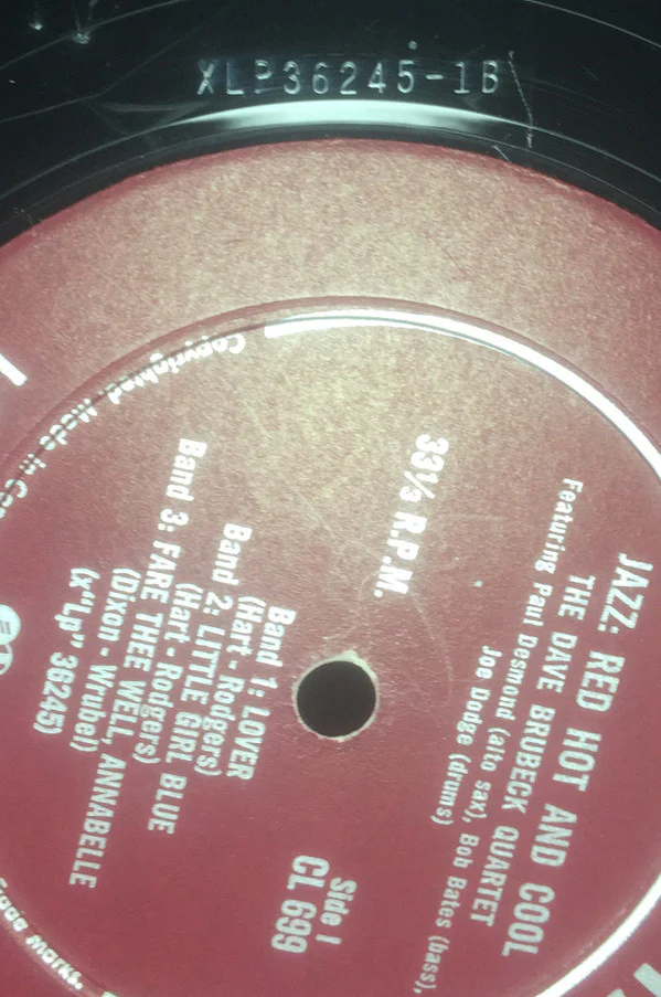 The Dave Brubeck Quartet / Jazz: Red Hot And Cool - LP, Album, Mono (VG+/G+) - Image 5