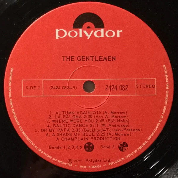 The Gentlemen  / The Gentlemen - LP, Album (VG+/VG+) - Image 4