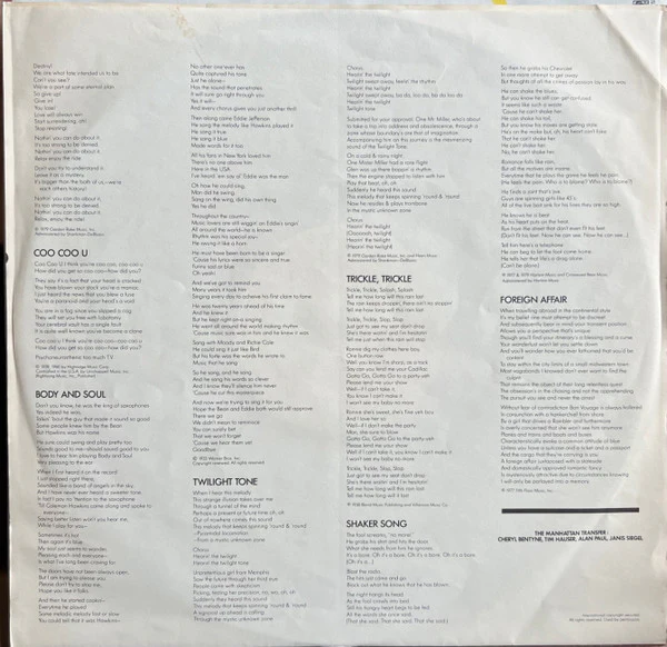The Manhattan Transfer / Extensions - LP, Album (VG+/VG+) - Image 5