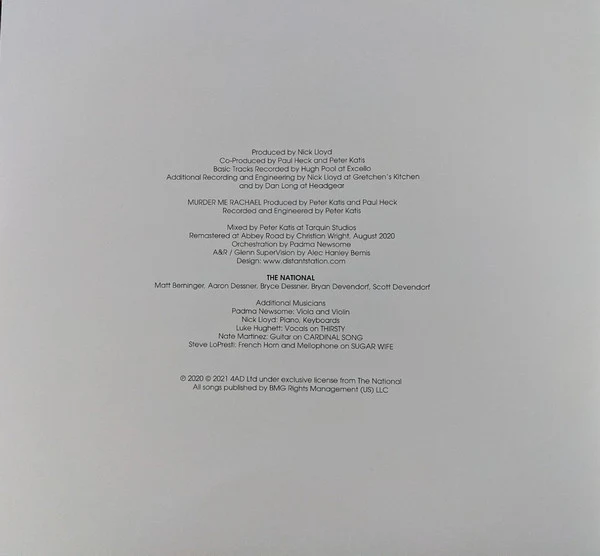 The National / Sad Songs For Dirty Lovers - LP, Album, RE, RM (M/M) - Image 3