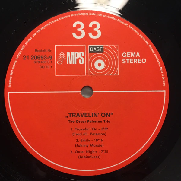 The Oscar Peterson Trio / Travelin' On  - LP, RE (VG+/VG+) - Image 3