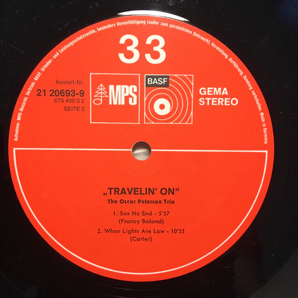 The Oscar Peterson Trio / Travelin' On  - LP, RE (VG+/VG+) - Image 4
