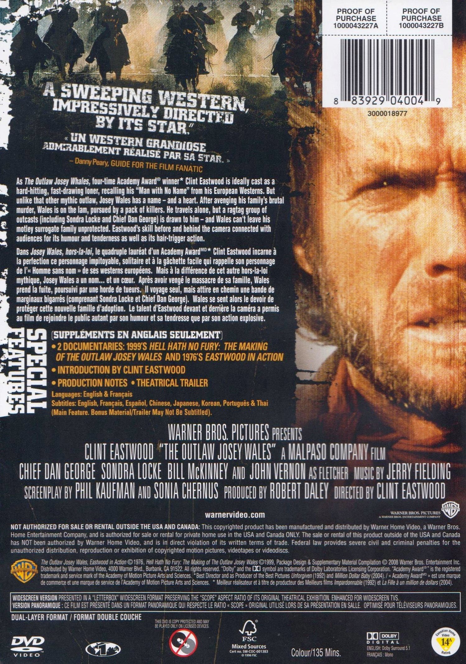 The Outlaw Josey Wales / Josey Wales hors-la-loi (Bilingual) - Image 2