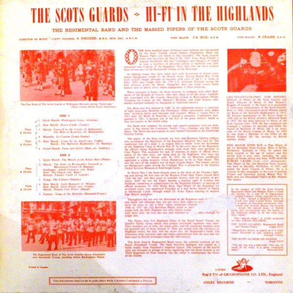 The Regimental Band Of The Scots Guards And Pipes And Drums Of The Scots Guards / The Scots Guards Hi-Fi In The Highlands Volume III  - LP, Album (VG/VG) - Image 2