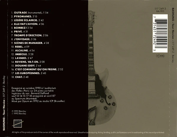 Alain Bashung / Tour Novice - CD - Image 2