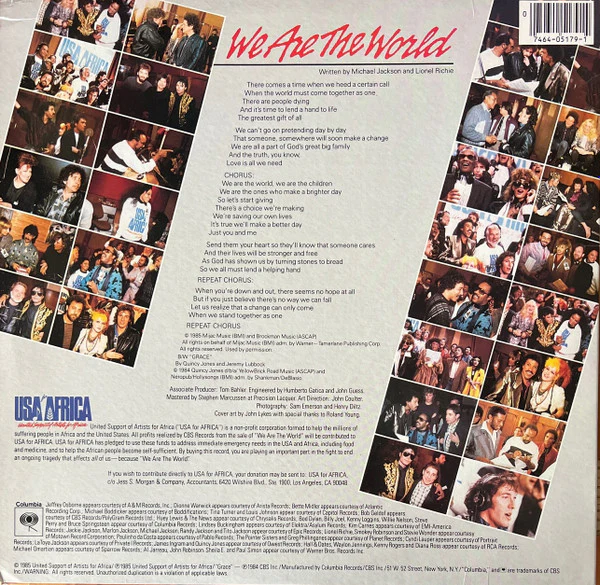 USA For Africa / We Are The World - 12" USED - Image 2