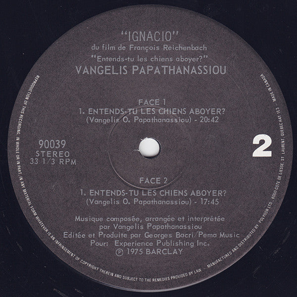 Vangelis Papathanassiou* / Ignacio - LP, Album, RE (VG+/VG+) - Image 4