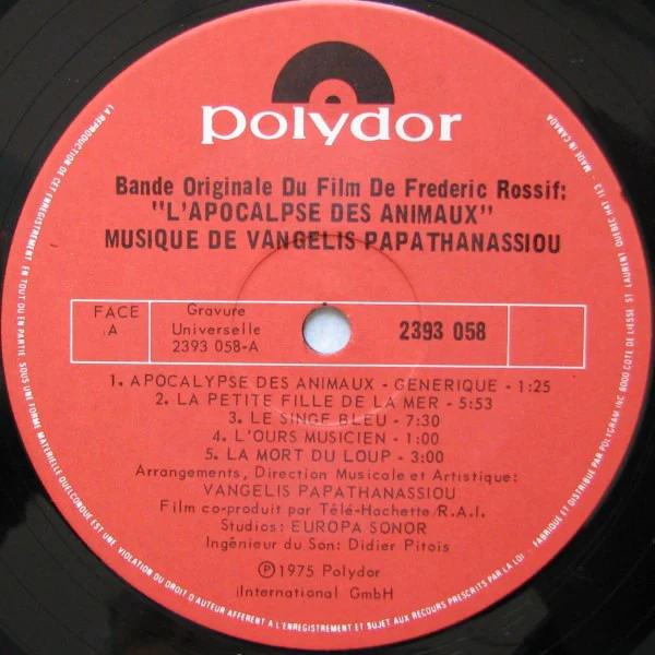 Vangelis Papathanassiou* / L'Apocalypse Des Animaux - LP, Album (VG+/VG+) - Image 3
