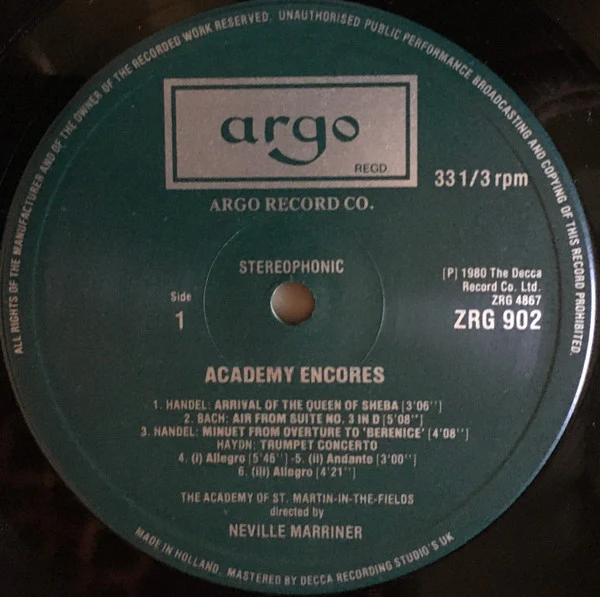 Various / Academy Encores - LP (VG/VG) - Image 5