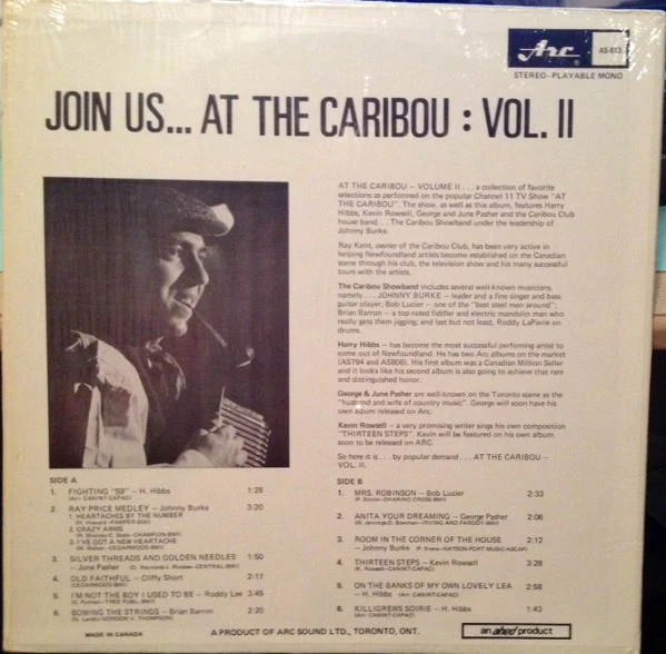 Various Featuring Harry Hibbs, The Caribou Showband, George Pasher, Kevin Rowsell, June Pasher / Join Us At The Caribou Vol. 2 - LP, Album (VG/VG) - Image 2