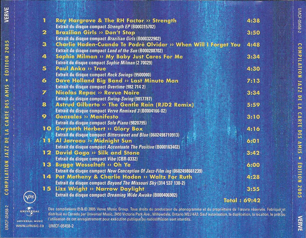 Various / Festival International De Jazz De Montréal - Compilation Jazz 2005 - Carte Des Amis Du Festival - Friends Of The Festival - CD, Comp (VG+/VG+) - Image 4