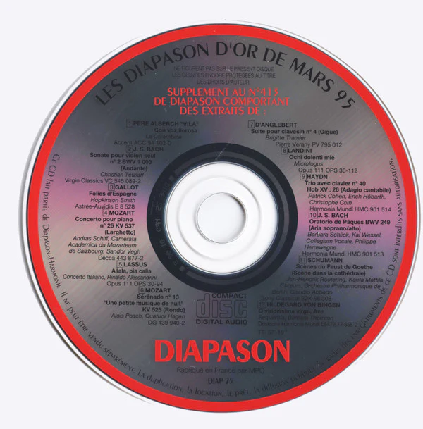 Various / Les Diapason D'Or De Mars 95 - CD, Comp (VG+/VG+)