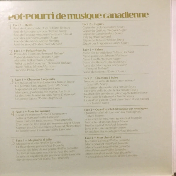 Various / Pot-Pourri De Musique Canadienne - 5xLP, Comp (VG+/VG+) - Image 4