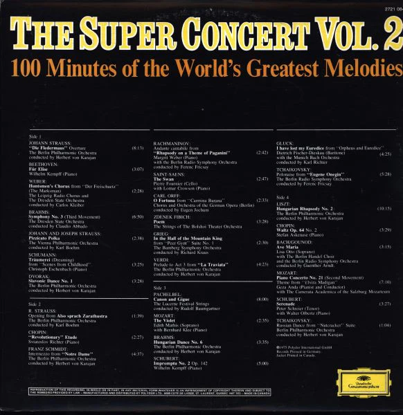 Various / The Super Concert Vol.2 (100 Minutes Of The World's Greatest Melodies)mde Klassieke Melodieën) - 2xLP, Comp (VG+/VG) - Image 2