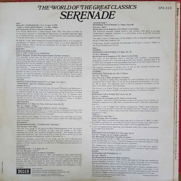 Various / The World Of The Great Classics: Serenade - LP (VG/VG) - Image 2