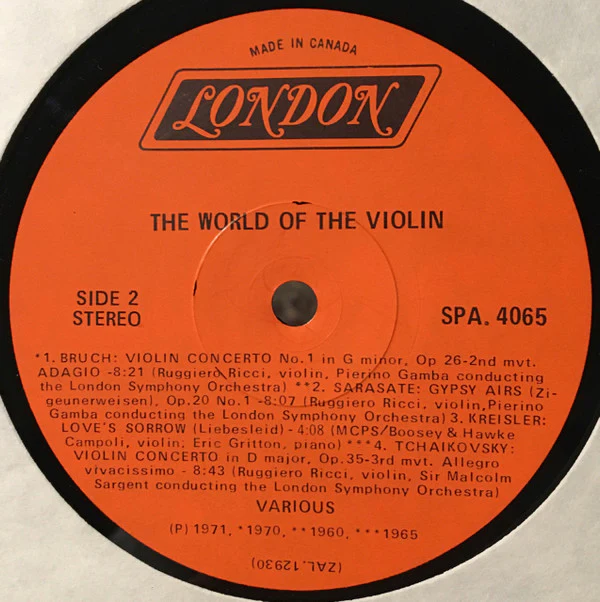 Various / The World Of The Great Classics (The World Of The Violin) - LP, Comp (VG/VG) - Image 4