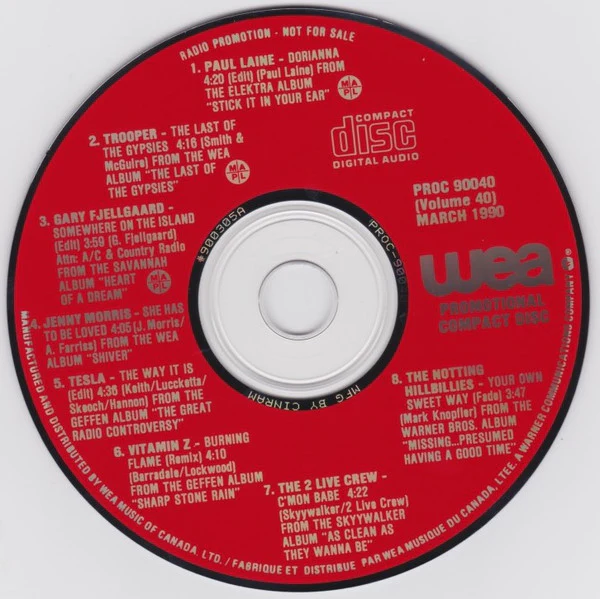 Various / WEA Promotional Compact Disc - Volume 40 - March 1990 - CD, Comp, Promo (VG+/VG+)