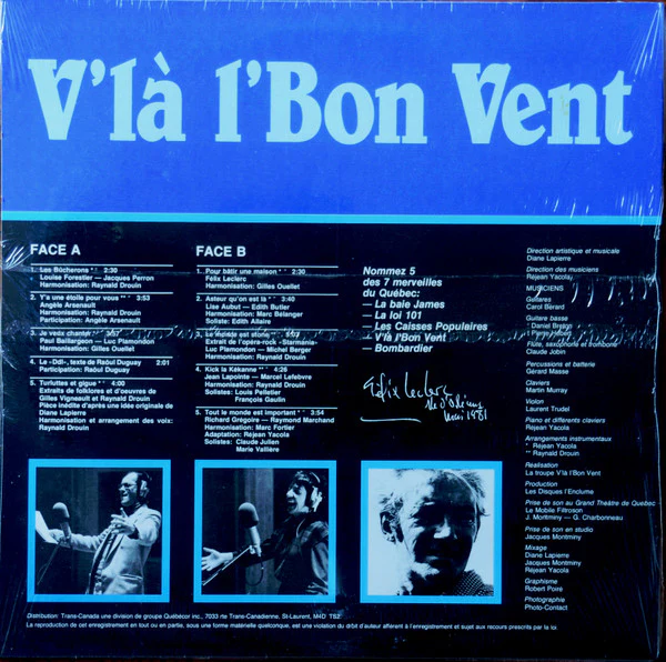 V'là L'Bon Vent / V'Là L'Bon Vent - LP, Album (VG+/VG+) - Image 2
