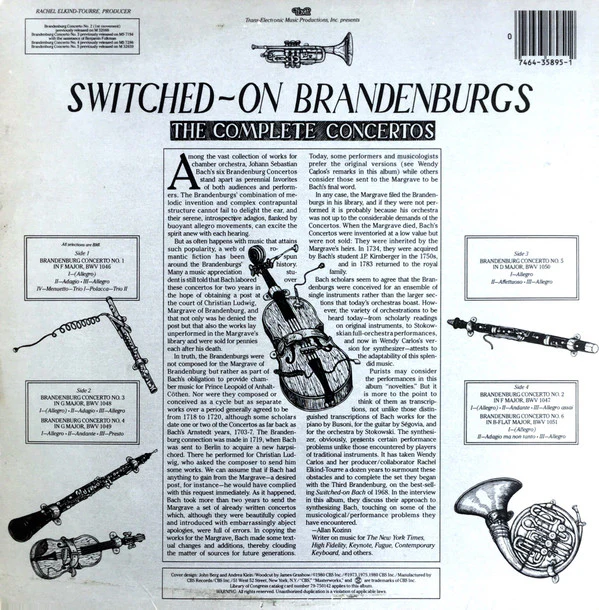 Wendy Carlos / Switched-On Brandenburgs (The Complete Concertos) - 2xLP, Comp, Pit (VG+/VG+) - Image 4