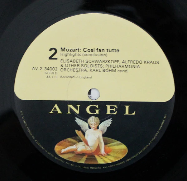 Wolfgang Amadeus Mozart / Elisabeth Schwarzkopf, Christa Ludwig, Alfredo Kraus, Giuseppe Taddei, Hanny Steffek, Walter Berry, Philharmonia Orchestra, Karl Böhm / Così Fan Tutte Highlights - LP, Album, RM (VG+/VG+) - Image 4