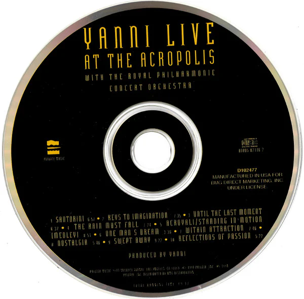 Yanni With The Royal Philharmonic Concert Orchestra / Live At The Acropolis - CD, Album, Club (NM or M-/VG+) - Image 3